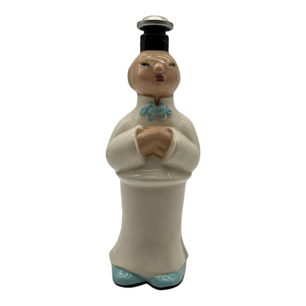 Figural Vintage Porcelain Laundry Sprinkler Bottle Sprinkle Plenty Asian Man